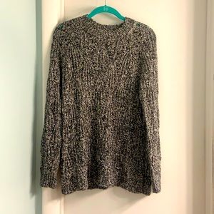 Kensie Black White Chunky Knit Oversize Sweater Crewneck Small